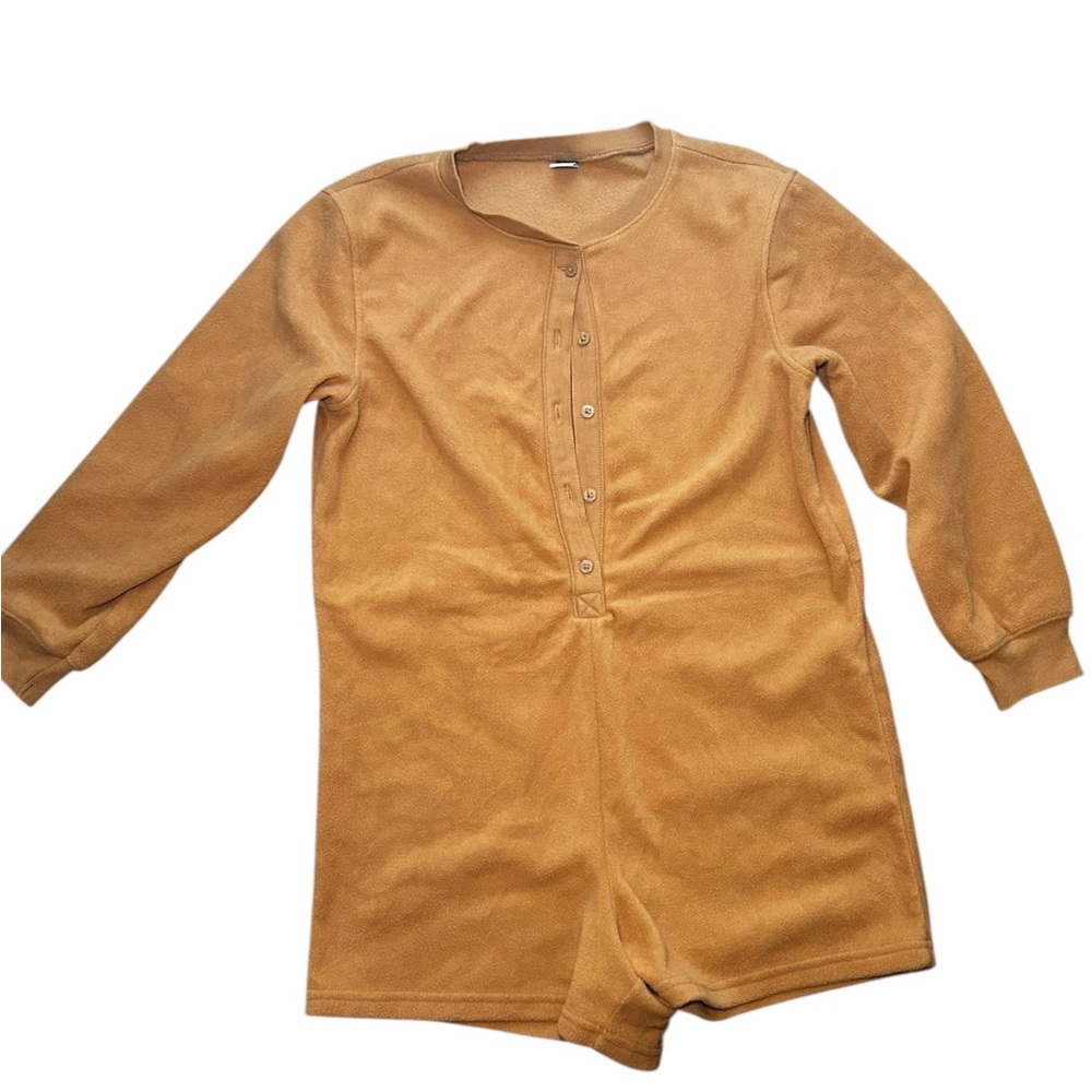 Old Navy Camel Pajama Romper Size XS Oversized Fit